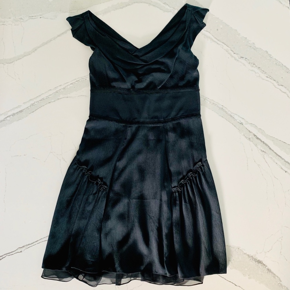 Zac Posen Black Silk Dress Size 8 - Picture 2 of 6